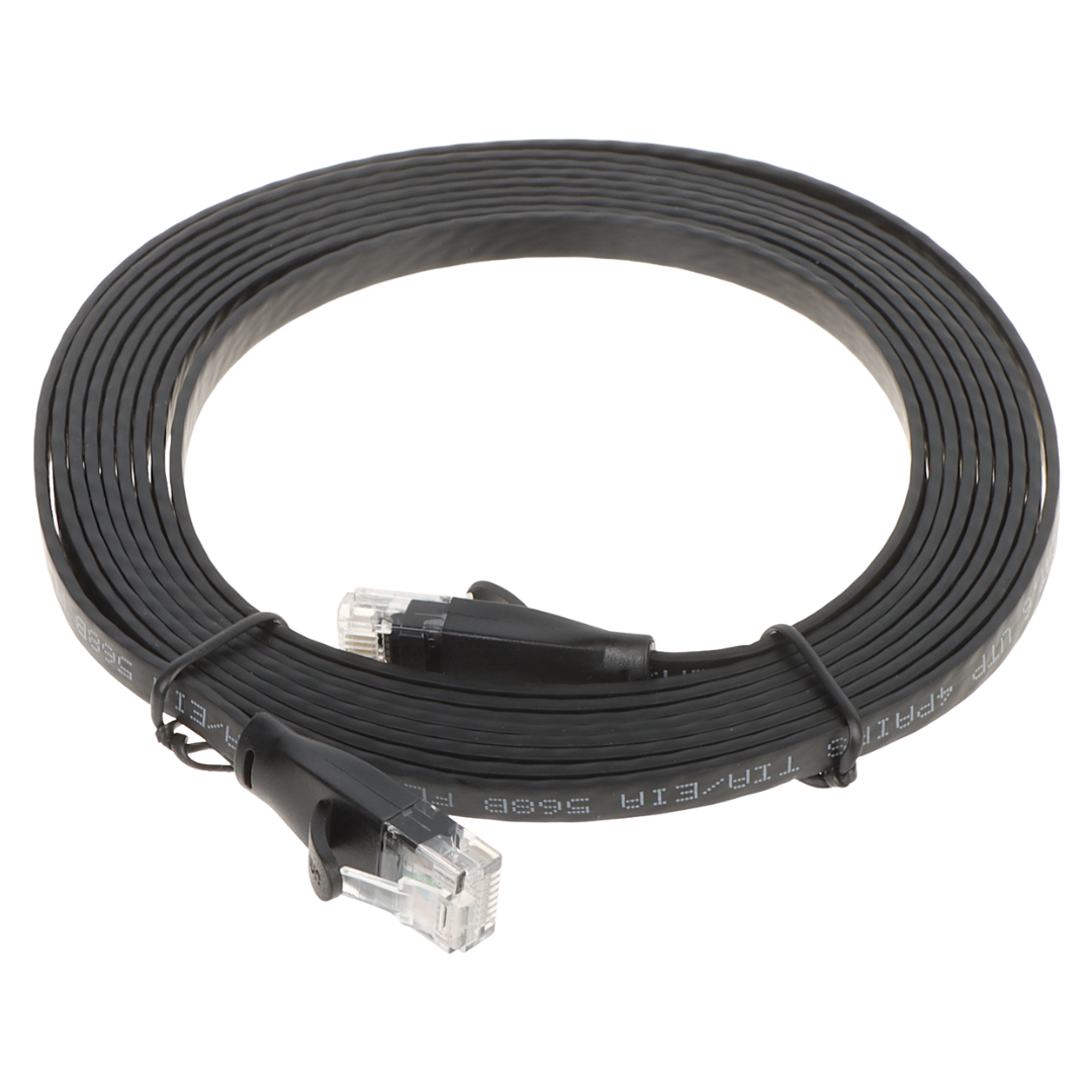 UMA CAT6UTPFLB3 zeer platte UTP netwerkkabel Cat6 Gigabit patchkabel 100% koper kern 3 meter zwart