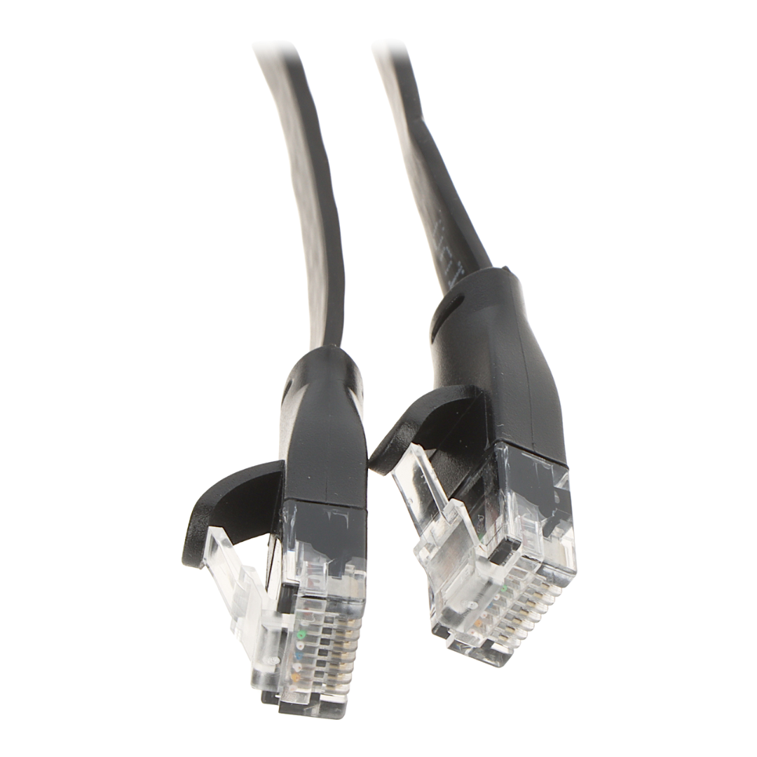UMA CAT6UTPFLB3 zeer platte UTP netwerkkabel Cat6 Gigabit patchkabel 100% koper kern 3 meter zwart