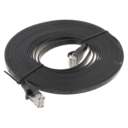 UMA CAT6UTPFLB5 zeer platte UTP netwerkkabel Cat6 Gigabit patchkabel 100% koper kern 5 meter zwart