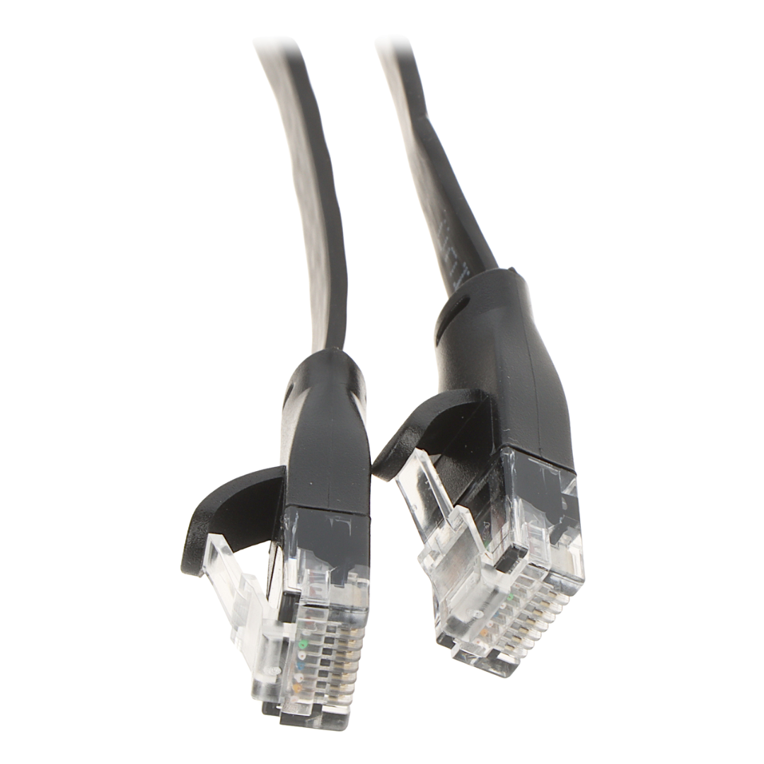 UMA CAT6UTPFLB5 zeer platte UTP netwerkkabel Cat6 Gigabit patchkabel 100% koper kern 5 meter zwart