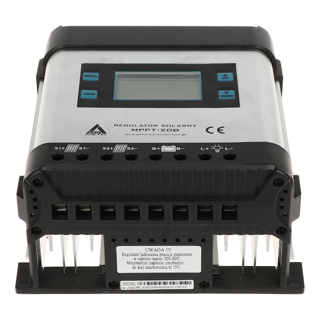 UMA CC-MPPT-20-LCD 20 Ah MPPT laad controller met zekering voor zonnepaneel