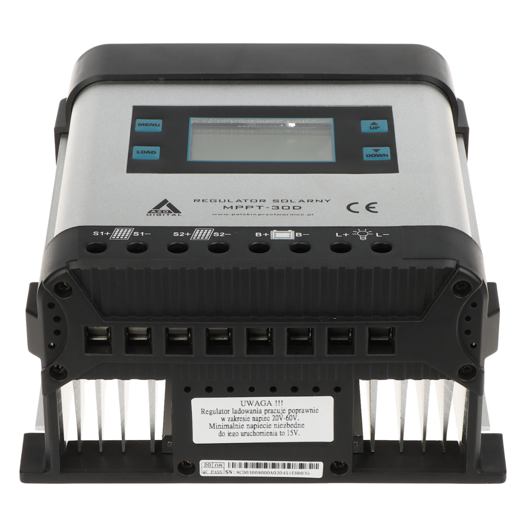 UMA CC-MPPT-30-LCD 30Ah MPPT laad controller met zekering voor zonnepaneel