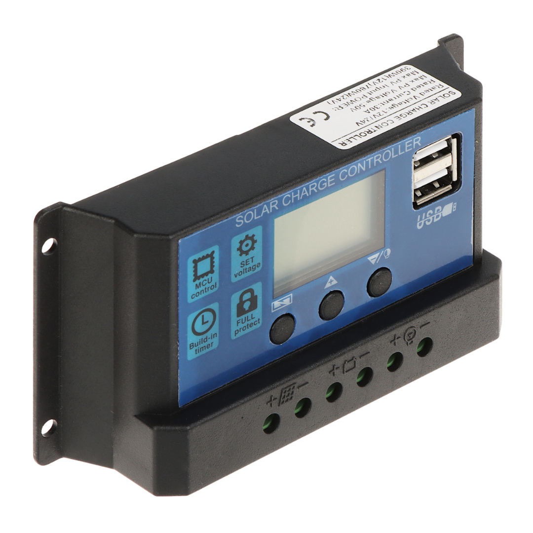 UMA CC-PWM-30-USB PWM 30 Ah laad controller met USB en 12VDC uitgang voor zonnepaneel