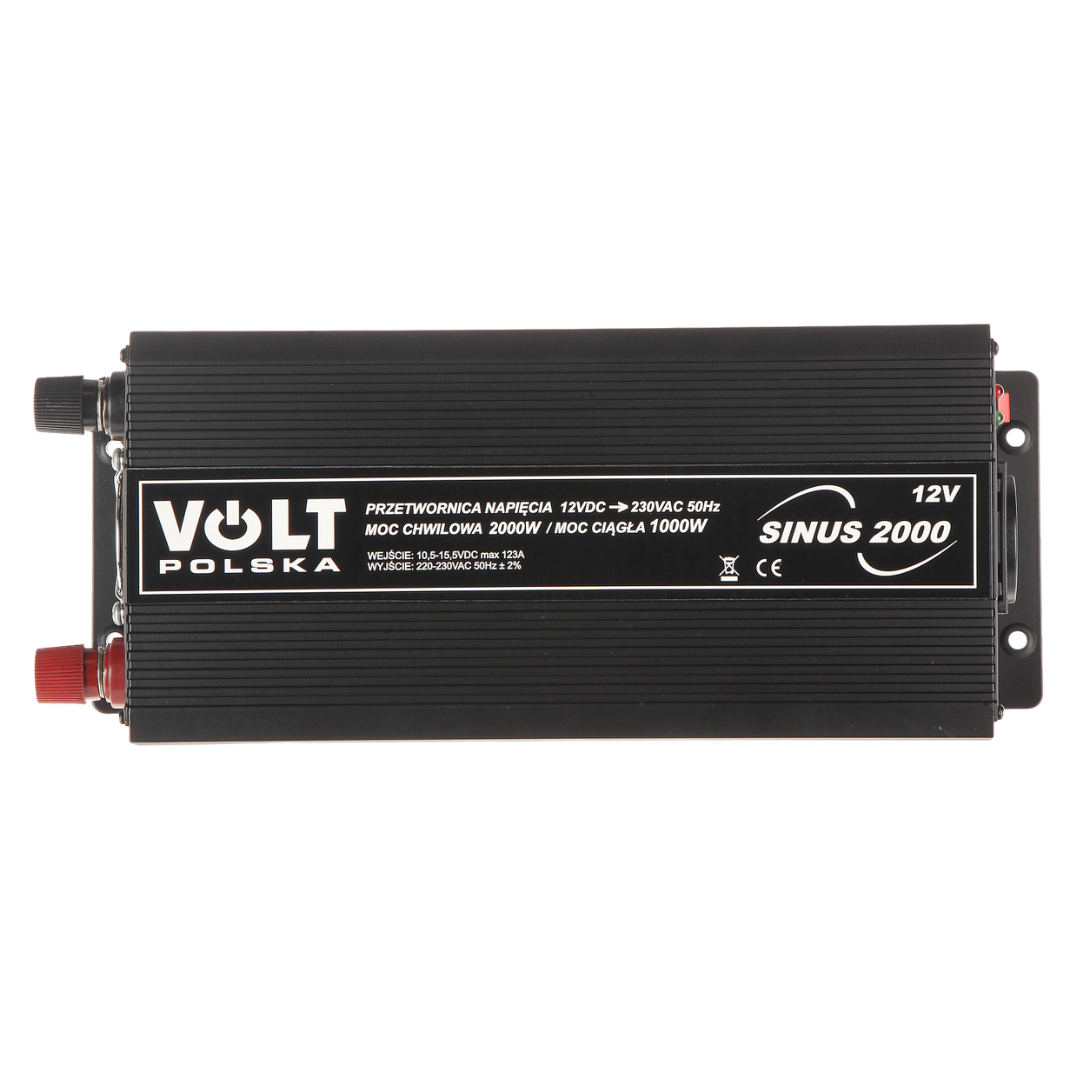 UMA CONV-12-230-2000 omvormer van 12VDC naar 230VAC maximaal 2000 Watt met USB aansluiting