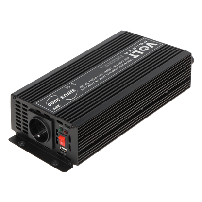 UMA CONV-24-230-2000 omvormer van 24VDC naar 230VAC maximaal 2000 Watt met USB aansluiting