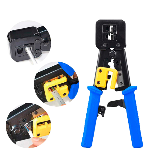 UMA CT-PRO-EZ Professionele krimptang met ratel voor snel en eenvoudig aansluiten RJ45,  RJ11 en RJ12 connectoren
