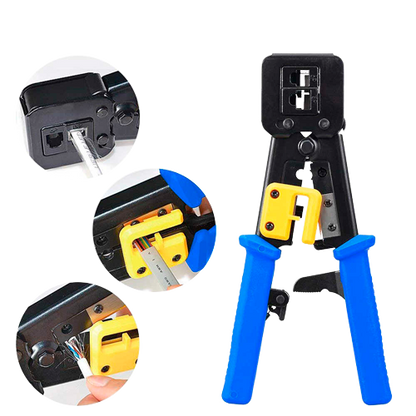 UMA CT-PRO-EZ Professionele krimptang met ratel voor snel en eenvoudig aansluiten RJ45,  RJ11 en RJ12 connectoren