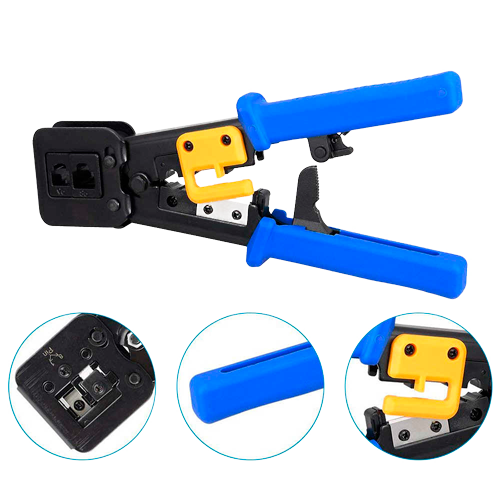 UMA CT-PRO-EZ Professionele krimptang met ratel voor snel en eenvoudig aansluiten RJ45,  RJ11 en RJ12 connectoren