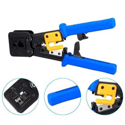 UMA CT-PRO-EZ Professionele krimptang met ratel voor snel en eenvoudig aansluiten RJ45,  RJ11 en RJ12 connectoren