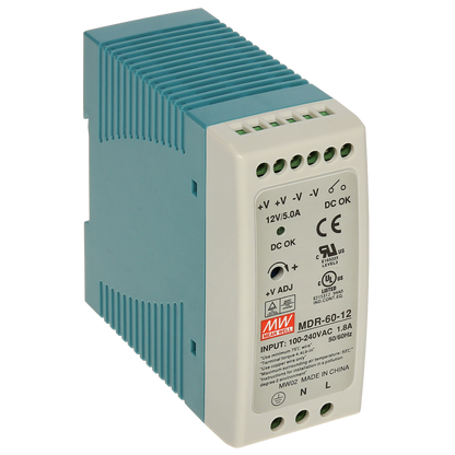 UMA DC12V5A-DIN 12VDC/5A DIN rail voeding 60 Watt met 2 outputs