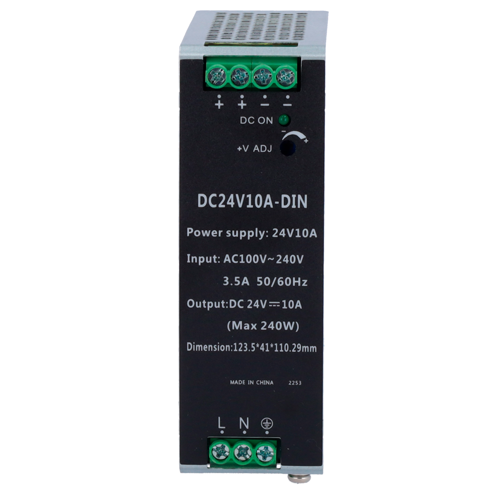 UMA DC24V10A-DIN 24VDC/10A DIN rail voeding 240Watt met 2 outputs