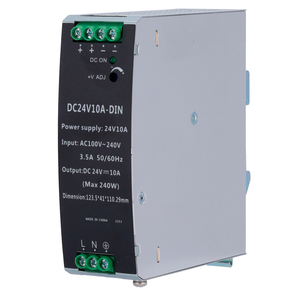 UMA DC24V10A-DIN 24VDC/10A DIN rail voeding 240Watt met 2 outputs