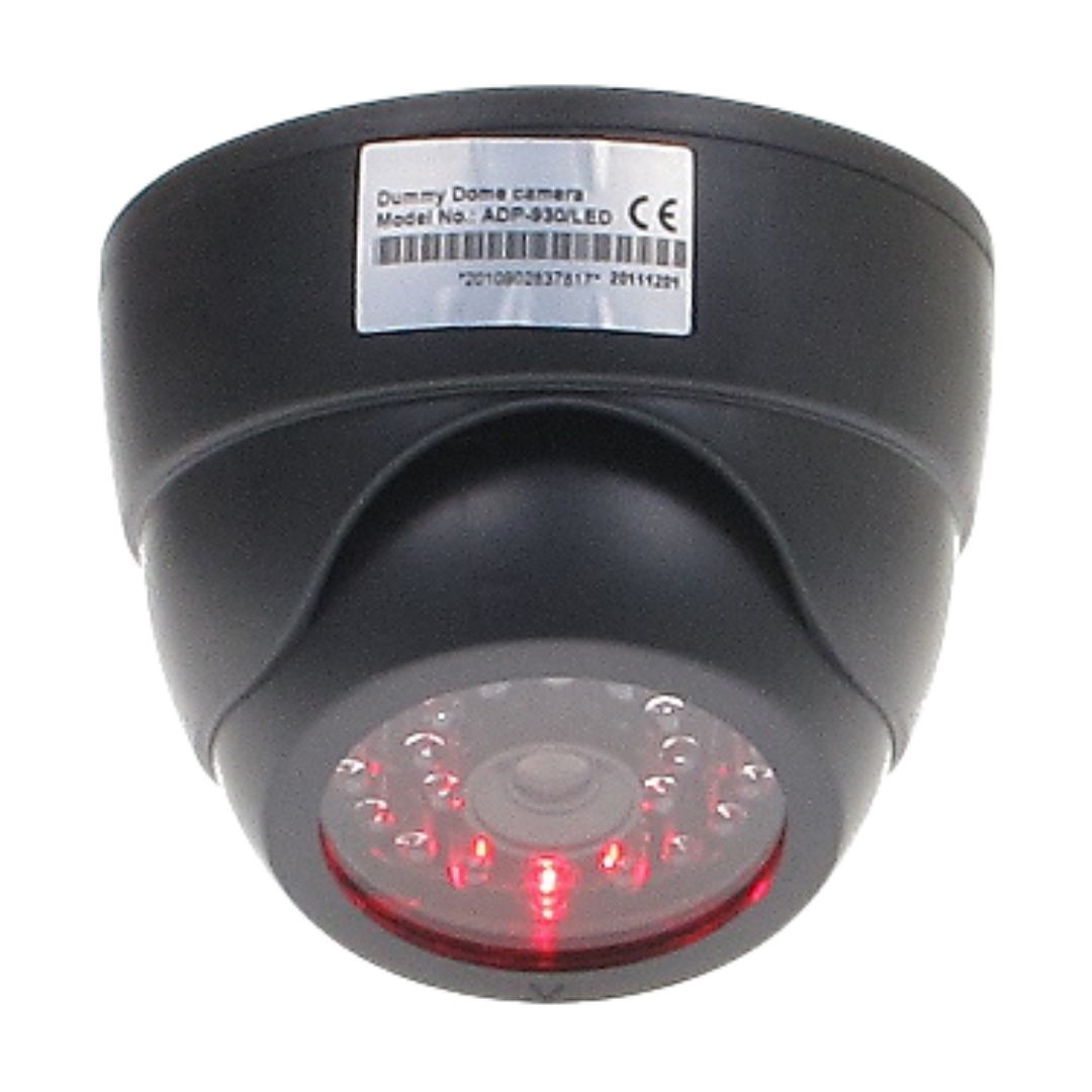 UMA EDI-LED-B zwarte realistische dummy beveiligingscamera voor binnen met knipperende LED