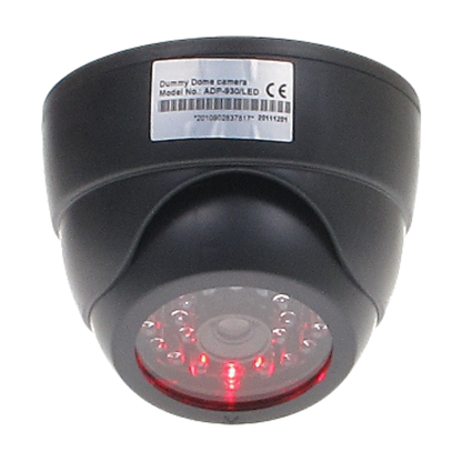 UMA EDI-LED-B zwarte realistische dummy beveiligingscamera voor binnen met knipperende LED