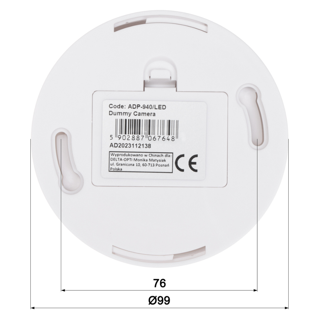 UMA EDI-LED-W realistische dummy beveiligingscamera voor binnen met knipperende LED