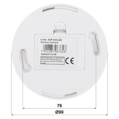 UMA EDI-LED-W realistische dummy beveiligingscamera voor binnen met knipperende LED