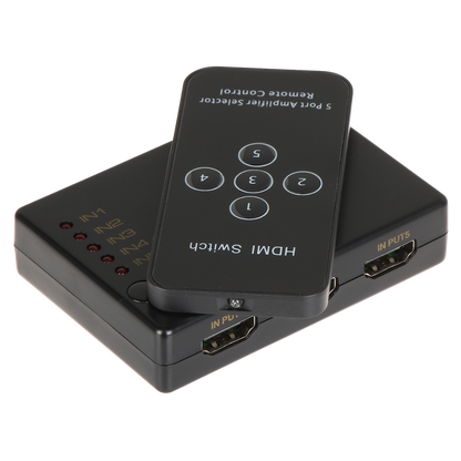 UMA HDMI-SW5-4K HDMI switch 5 ingangen en 1 uitgang HDMI 2.0b maximaal 4K UltraHD met afstandsbediening
