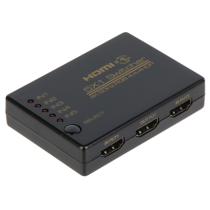 UMA HDMI-SW5-4K HDMI switch 5 ingangen en 1 uitgang HDMI 2.0b maximaal 4K UltraHD met afstandsbediening