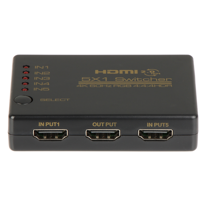 UMA HDMI-SW5-4K HDMI switch 5 ingangen en 1 uitgang HDMI 2.0b maximaal 4K UltraHD met afstandsbediening
