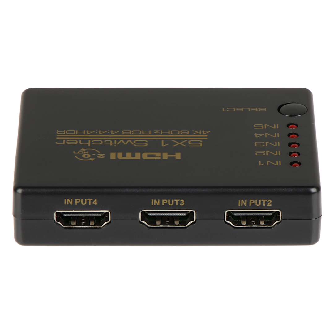 UMA HDMI-SW5-4K HDMI switch 5 ingangen en 1 uitgang HDMI 2.0b maximaal 4K UltraHD met afstandsbediening
