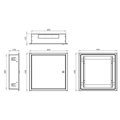 UMA IBM4 - Stalen montagekast inbouw - 444 x 438 x 118 mm