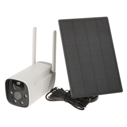 UMA IPC2TWBS-WIFI-SOLAR 2.1MP WiFi buiten camera met los zonnepaneel,  IR en wit LED nachtzicht,  PIR,  microSD,  audio,  Tuya app