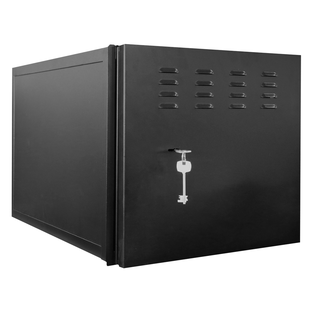 UMA  LB6U zware metalen 6U lock box safe met sleutelslot voor rack 19" NVR en DVR video recorders