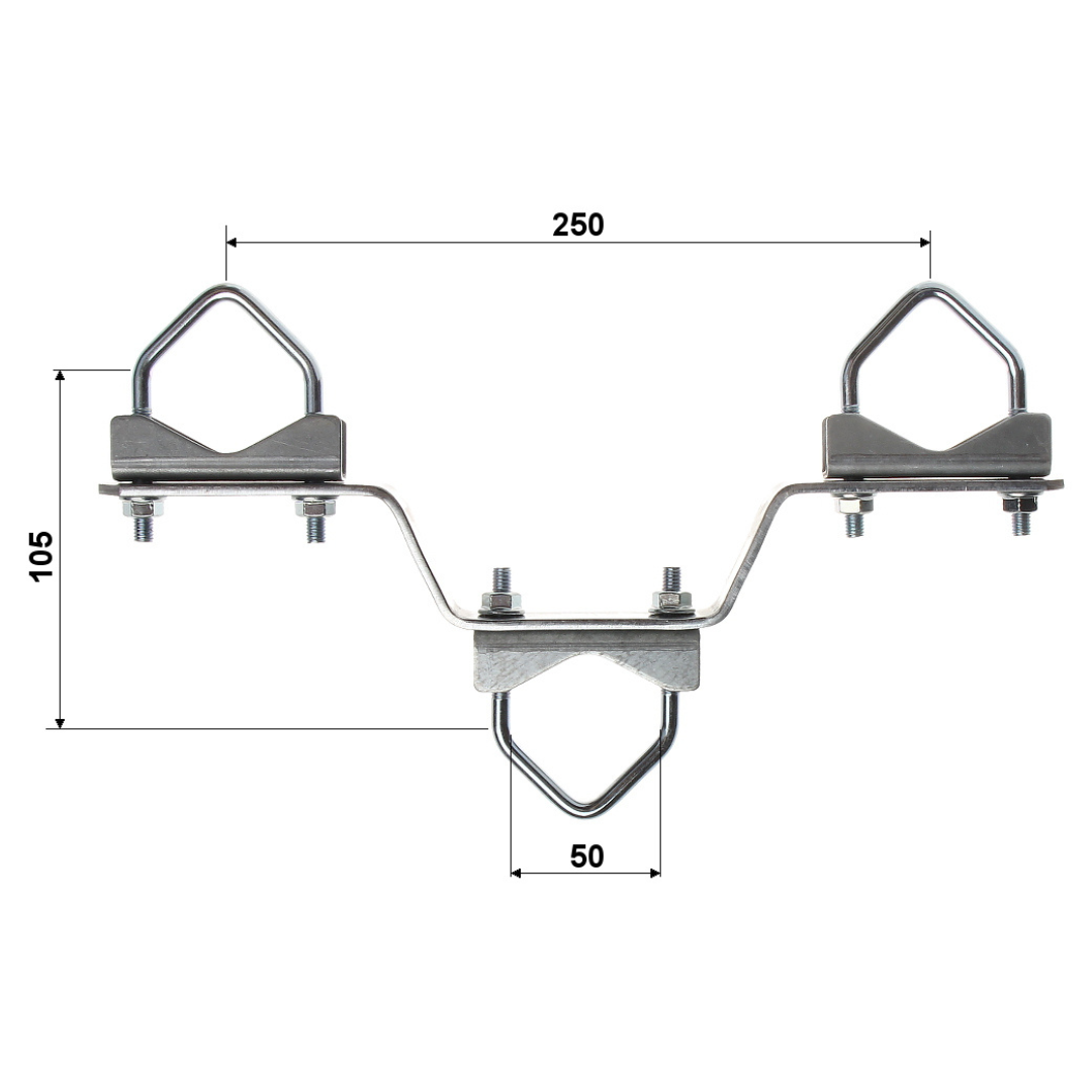 UMA ML15-TE-CLAMP set van 2 klemmen voor montage top buis element in WL4 truss roostermast