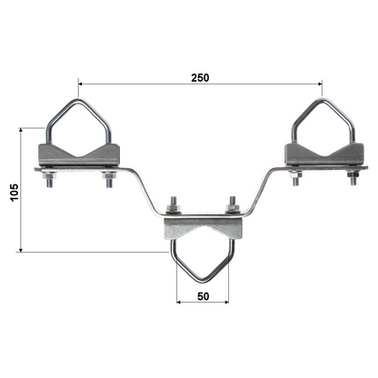 UMA ML15-TE-CLAMP set van 2 klemmen voor montage top buis element in WL4 truss roostermast