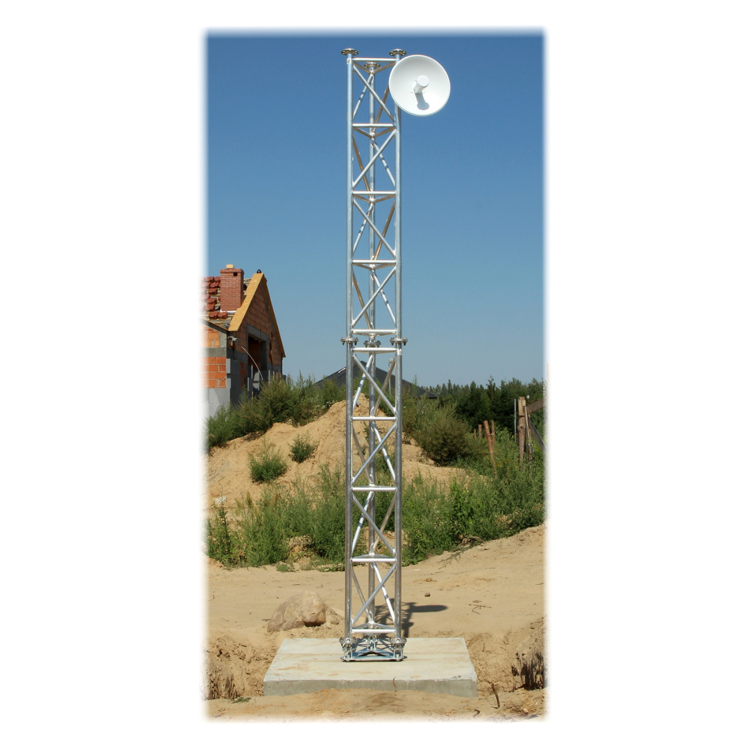 UMA ML30 universele aluminium vrijstaande kantelbare truss mast 3 meter in onderdelen kit voor zelfbouw met grondanker