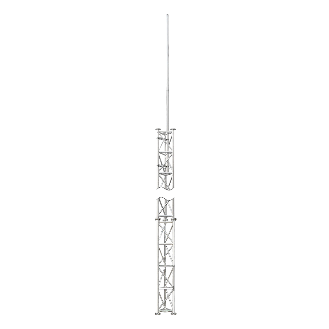 UMA ML70 universele aluminium vrijstaande kantelbare truss mast 7 meter in onderdelen kit voor zelfbouw met grondanker