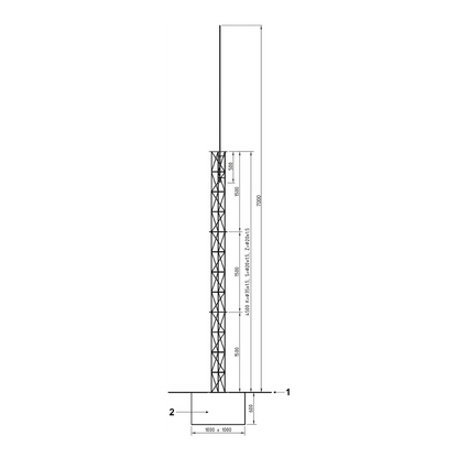 UMA ML70 universele aluminium vrijstaande kantelbare truss mast 7 meter in onderdelen kit voor zelfbouw met grondanker