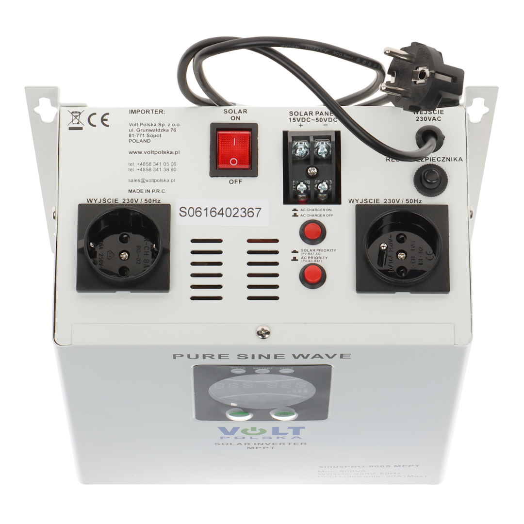UMA MPPT-230-800-W MPPT laad controller voor zonnepaneel met omvormer 12VDC naar 230VAC maximaal 800Watt