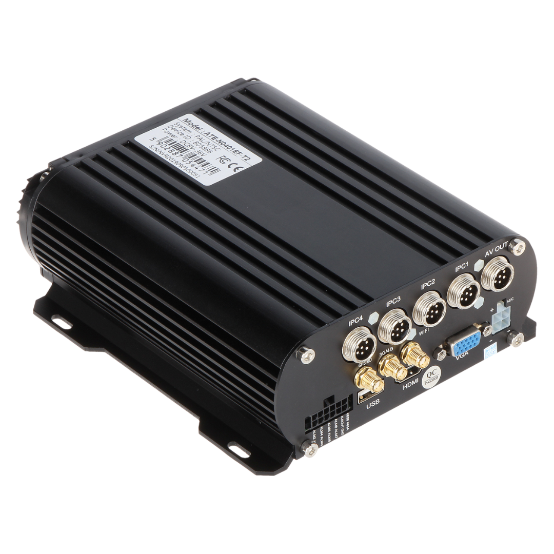 UMA NVR-M-R mobiele NVR recorder 4 kanalen Full HD met PoE,  WiFi,  GPS,  4G,  HDMI,  VGA,  USB,  Alarm I/O,  RS485,  HDD slot en 2x SD slot
