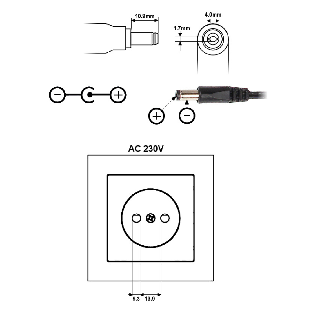 UMA PA-6V2A Universele voeding stekker adapter 6VDC/2A met plug