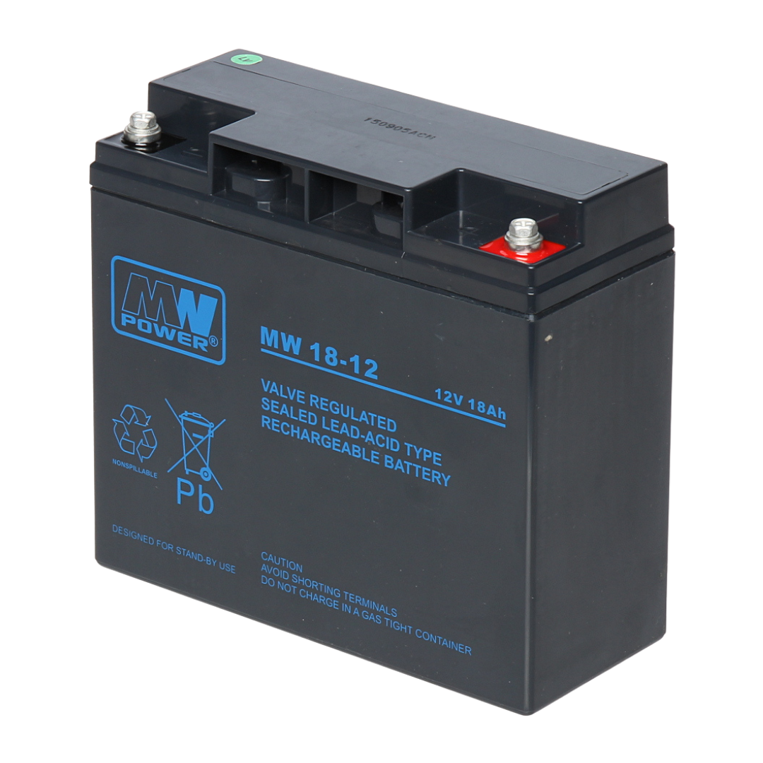 UMA SB-12-180 accu 12VDC 18Ah voor bijvoorbeeld een zonnepaneel,  alarm,  UPS of toegangscontrole installatie