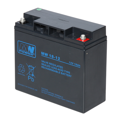 UMA SB-12-180 accu 12VDC 18Ah voor bijvoorbeeld een zonnepaneel,  alarm,  UPS of toegangscontrole installatie