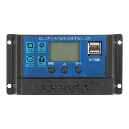 UMA SOLAR-KIT-260B50-20F complete zonne-energie kit met 12V 26Ah accu,  snoer,  2x 50W flexibel zonnepaneel en controller