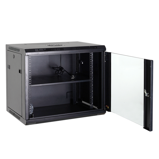 UMA SR9U-B server wandkast 9U 19" | Ventilator | Gehard glas