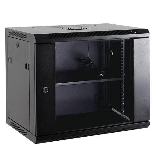 UMA SR9U-B server wandkast 9U 19" | Ventilator | Gehard glas