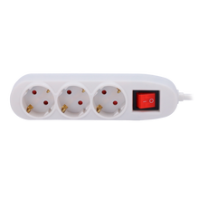 UMA SRPU-3 drievoudige witte stekkerdoos voeding contactdoos met geïntegreerde aan-uit knop