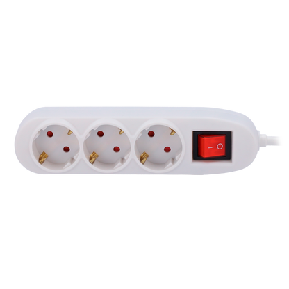 UMA SRPU-3 drievoudige witte stekkerdoos voeding contactdoos met geïntegreerde aan-uit knop