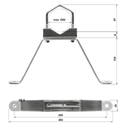 UMA UM-2 Muurklem voor het bevestigen van een mast of buis