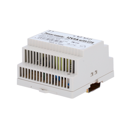 UMA UPS-DC12V5A-60-DIN 12VDC/5A DIN-rail voeding 60 Watt met back-up UPS ingang