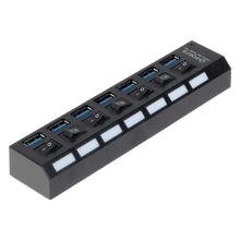 UMA USB-HUB-7 universele 7 poorts USB 3.0 hub / oplader met 7 schakelaars