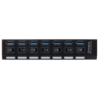 UMA USB-HUB-7 universele 7 poorts USB 3.0 hub / oplader met 7 schakelaars