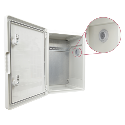 UMA PO17-G polyester kast met driehoek sluiting geschikt voor buiten IP65 voor muur of paal montage