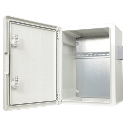UMA PO17-G polyester kast met driehoek sluiting geschikt voor buiten IP65 voor muur of paal montage