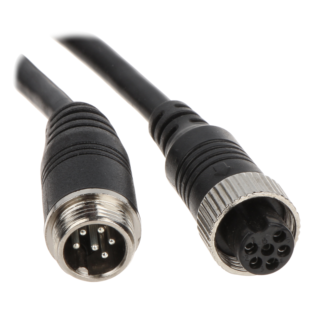 UMA 5M-CABLE-IP-A 5 meter aansluitkabel voor mobiele IP camera aan NVR met 6 pin M12 connector
