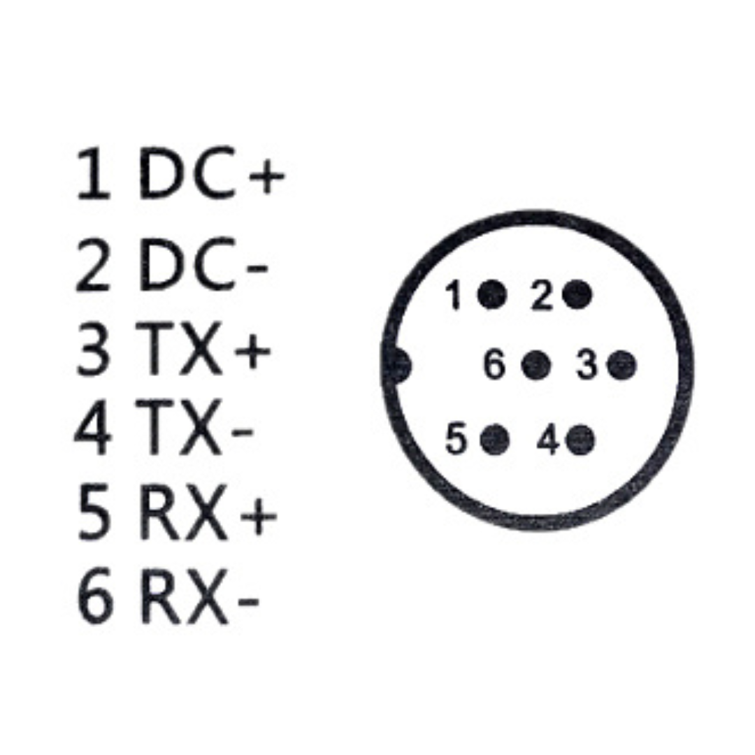 UMA 5M-CABLE-IP-A 5 meter aansluitkabel voor mobiele IP camera aan NVR met 6 pin M12 connector